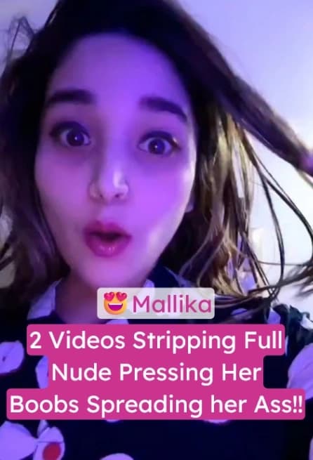 Tango Model Mallika Stripping Nude Pressing Her Boobs and Spreading Her Ass - Image 1