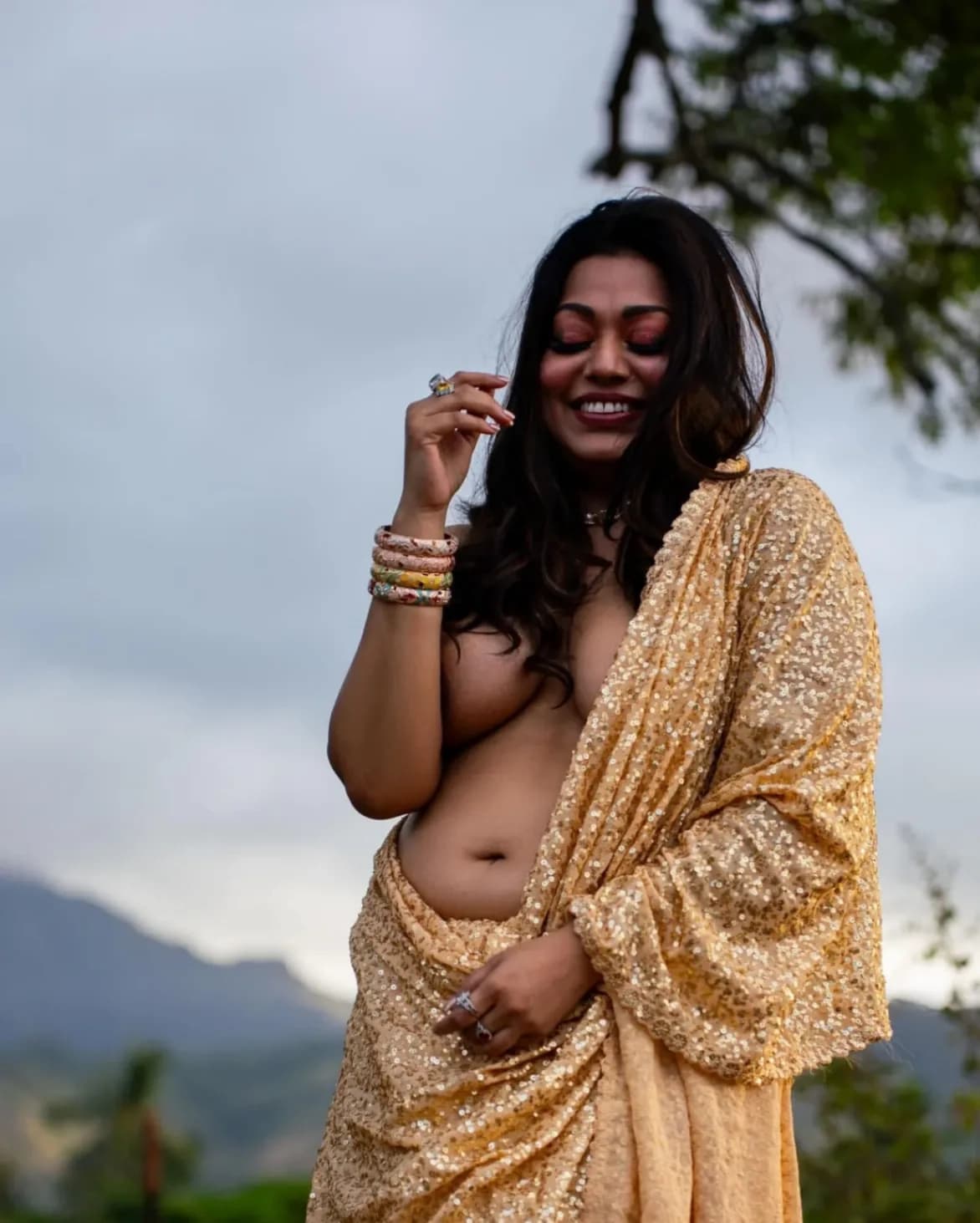 Desi MILF Saroni Roy Model Flashes Her Massive Boobs in Public - Image 11